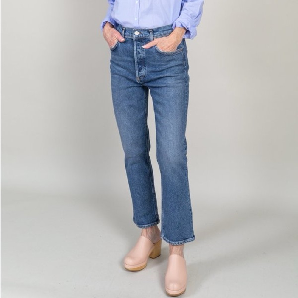 NWT Agolde Blue Straight-Leg Jeans